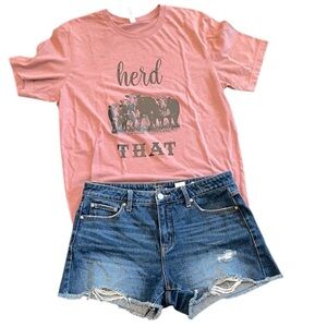 Herd that funny cow graphic farm life tshirt size large